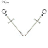 Miqiao 2pcs Stainless Steel Sword Dagger Ear Expander 6-30mm Body Piercing