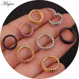 Miqiao 2pcs Twist Closed Ring Ear Bone Ring Piercing Jewelry