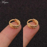 Miqiao 2pcs Twist Closed Ring Ear Bone Ring Piercing Jewelry