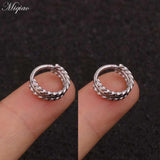 Miqiao 2pcs Twist Closed Ring Ear Bone Ring Piercing Jewelry