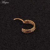 Miqiao 2pcs Twist Closed Ring Ear Bone Ring Piercing Jewelry