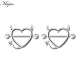 Explosion Stainless Steel Alien Cow Rabbit Cat Moon Breast Ring