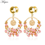 Miqiao 2pcs Stainless Steel Double Horn Ear Expander Body Piercing