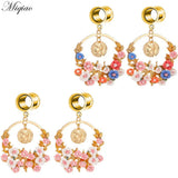 Miqiao 2pcs Stainless Steel Double Horn Ear Expander Body Piercing