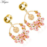 Miqiao 2pcs Stainless Steel Double Horn Ear Expander Body Piercing