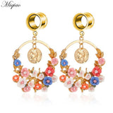 Miqiao 2pcs Stainless Steel Double Horn Ear Expander Body Piercing