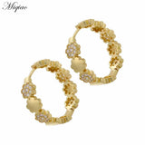 Miqiao Zircon Flower Earrings Body Piercing Jewelry