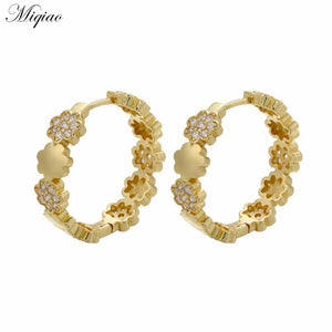 Miqiao Zircon Flower Earrings Body Piercing Jewelry