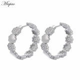 Miqiao Zircon Flower Earrings Body Piercing Jewelry