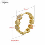 Miqiao Zircon Flower Earrings Body Piercing Jewelry