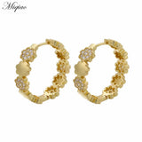 Miqiao Zircon Flower Earrings Body Piercing Jewelry