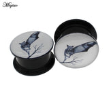 Miqiao 2pcs Acrylic Bat Ear Expander Earring 6mm-30mm