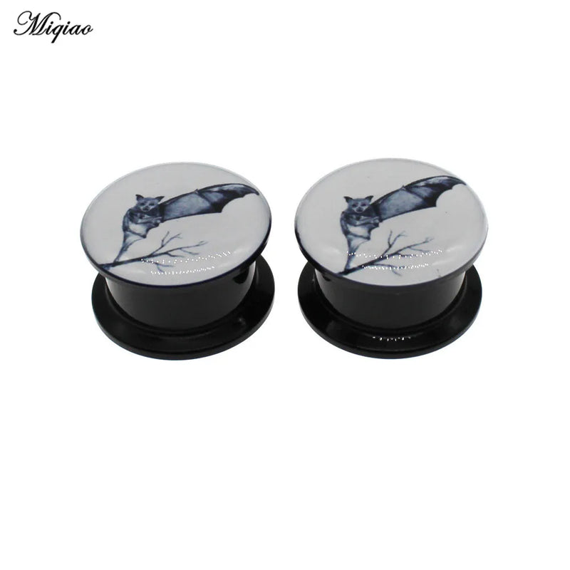 Miqiao 2pcs Acrylic Bat Ear Expander Earring 6mm-30mm