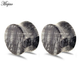 2pcs Natural Stone Horn Ear Expander 6mm-16mm