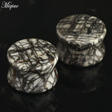2pcs Natural Stone Horn Ear Expander 6mm-16mm