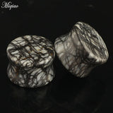2pcs Natural Stone Horn Ear Expander 6mm-16mm