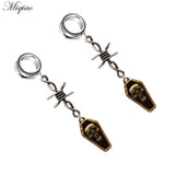 Miqiao 2pcs Barbed Wire Skull Ear Expander Pulley Human Body Piercing Jewelry