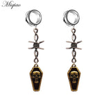 Miqiao 2pcs Barbed Wire Skull Ear Expander Pulley Human Body Piercing Jewelry