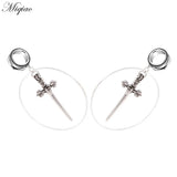 Miqiao 2pcs Stainless Steel Sword Pendant Ring Ear Expanding Body Piercing