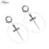 Miqiao 2pcs Stainless Steel Sword Pendant Ring Ear Expanding Body Piercing
