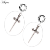 Miqiao 2pcs Stainless Steel Sword Pendant Ring Ear Expanding Body Piercing