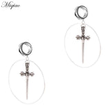 Miqiao 2pcs Stainless Steel Sword Pendant Ring Ear Expanding Body Piercing