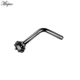 6pcs Stainless Steel Nose Nails - L-shaped Piercing Jewelry for Women