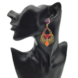 Miqiao Ethnic Boho Resin Alloy Necklace Earrings Set for Women