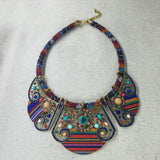 Miqiao Ethnic Ceramic Rice Beads Resin Necklace for Women