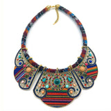 Miqiao Ethnic Ceramic Rice Beads Resin Necklace for Women