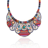 Miqiao Ethnic Ceramic Rice Beads Resin Necklace for Women