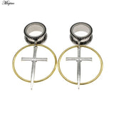 Miqiao Purple Stone Stainless Steel Ear Plug Tunnel Stretcher 6-25mm