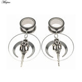 Miqiao Purple Stone Stainless Steel Ear Plug Tunnel Stretcher 6-25mm