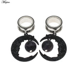 Miqiao Purple Stone Stainless Steel Ear Plug Tunnel Stretcher 6-25mm