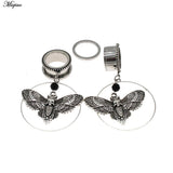 Miqiao Purple Stone Stainless Steel Ear Plug Tunnel Stretcher 6-25mm