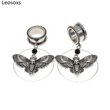 Miqiao Purple Stone Stainless Steel Ear Plug Tunnel Stretcher 6-25mm