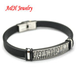 316L Stainless Steel Men Bracelet with High Soft Rubber