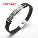 316L Stainless Steel Men Bracelet with High Soft Rubber