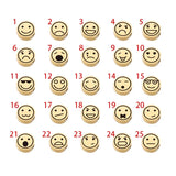 Stainless Steel Smile Face Round Beads for DIY Jewelry Making 25PCS