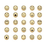 Stainless Steel Smile Face Round Beads for DIY Jewelry Making 25PCS