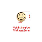 Stainless Steel Smile Face Round Beads for DIY Jewelry Making 25PCS