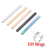 Stainless Steel Round Corner Blank Strip Charms for Cuff Rings 10PCS