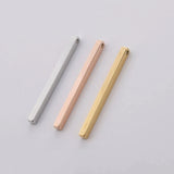 Stainless Steel Round Corner Bar Charm for DIY Necklace Keychain 10pcs