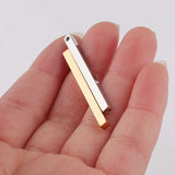 Stainless Steel Round Corner Bar Charm for DIY Necklace Keychain 10pcs