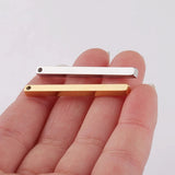 Stainless Steel Round Corner Bar Charm for DIY Necklace Keychain 10pcs