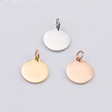 Stainless Steel Round Disc Charms for Jewelry Making 20pcs