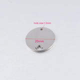 Stainless Steel Round Plate Charm Crown Heart DIY Stamping Charms 20mm