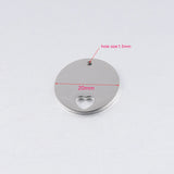 Stainless Steel Round Plate Charm Crown Heart DIY Stamping Charms 20mm