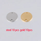 Stainless Steel Round Plate Charm Crown Heart DIY Stamping Charms 20mm
