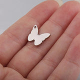 Stainless Steel Small Butterfly Charms DIY Jewelry 20pcs